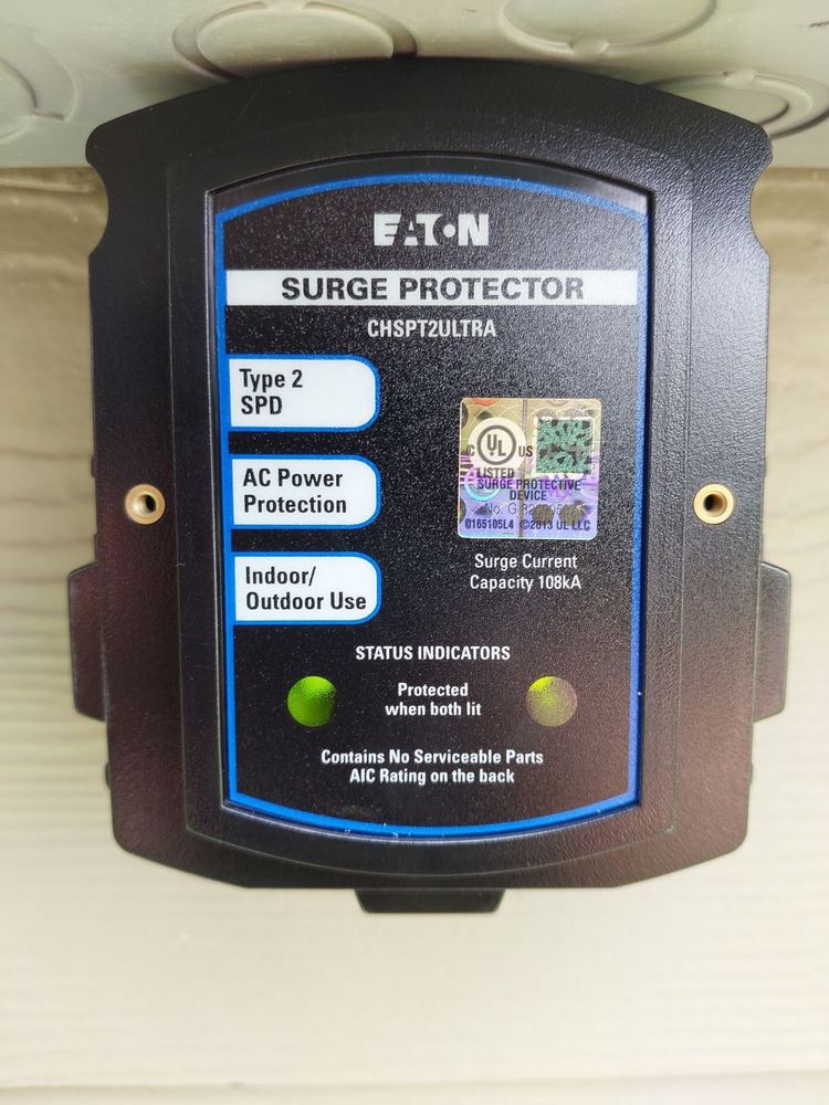 Eaton whole-home surge protector installed